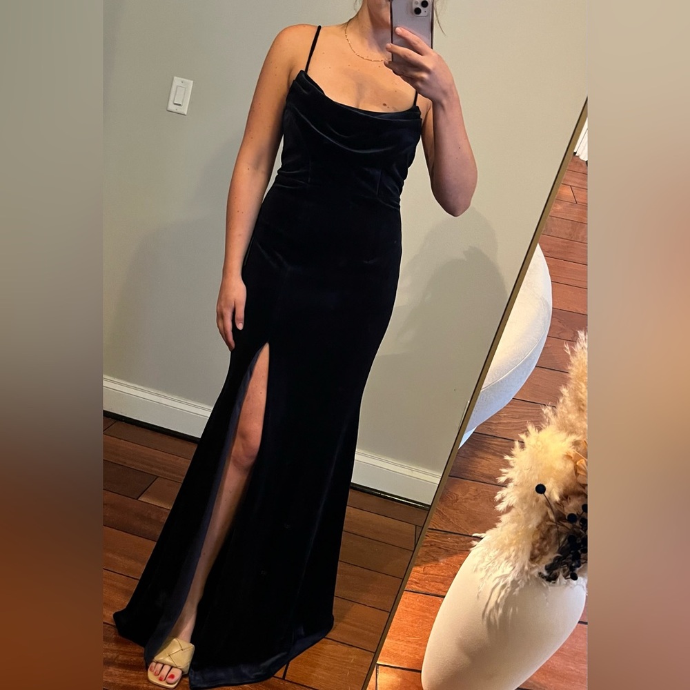 Lulu's Navy Cowl Neck Maxi Dress